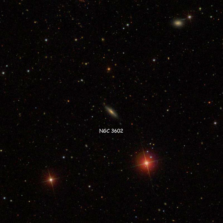SDSS image of region near spiral galaxy NGC 3602