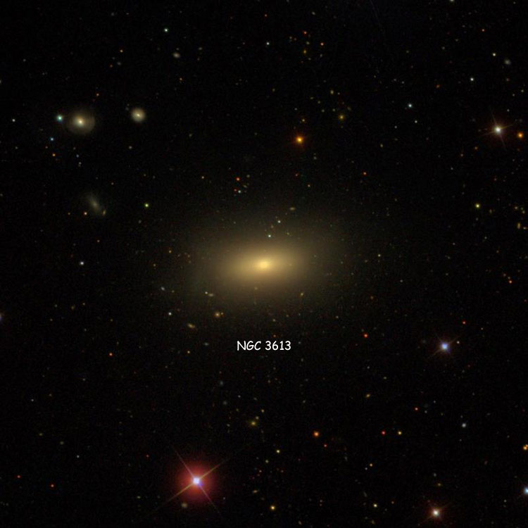 SDSS image of region near elliptical galaxy NGC 3613