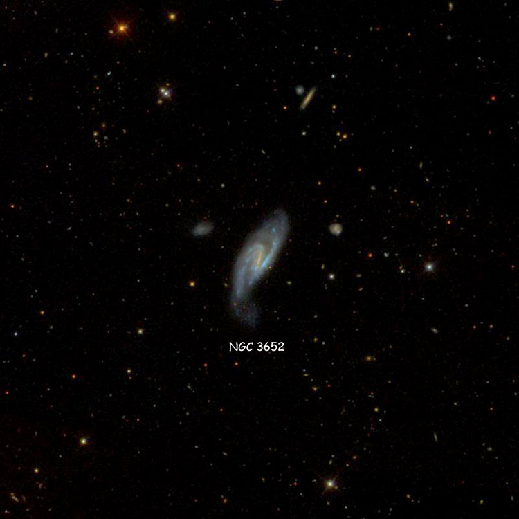 SDSS image of region near spiral galaxy NGC 3652