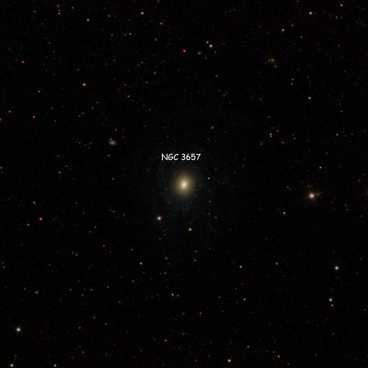 SDSS image of region near lenticular galaxy NGC 3657