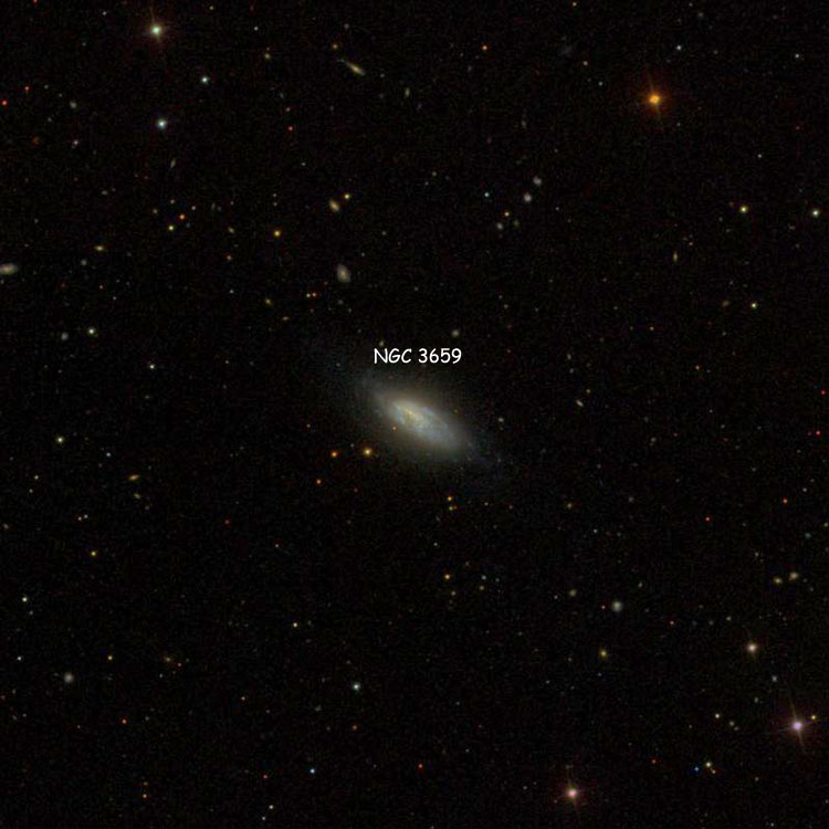 SDSS image of region near spiral galaxy NGC 3659