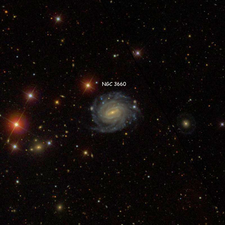 SDSS image of region near spiral galaxy NGC 3660