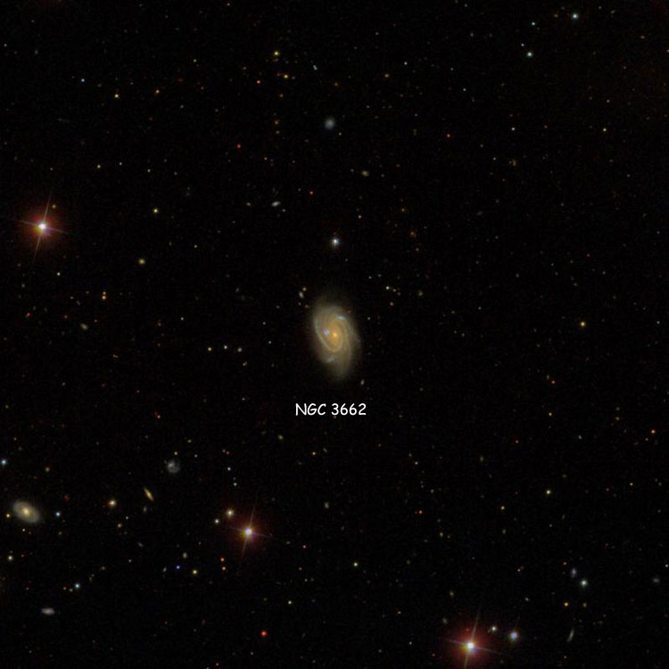 SDSS image of region near spiral galaxy NGC 3662