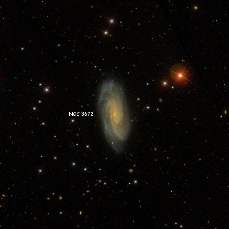 SDSS image of region near spiral galaxy NGC 3672