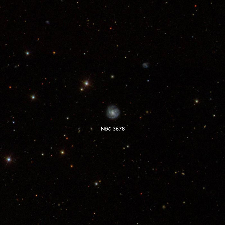 SDSS image of region near spiral galaxy NGC 3678