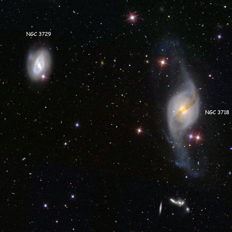 SDSS image of region between NGC 3718 and 3729