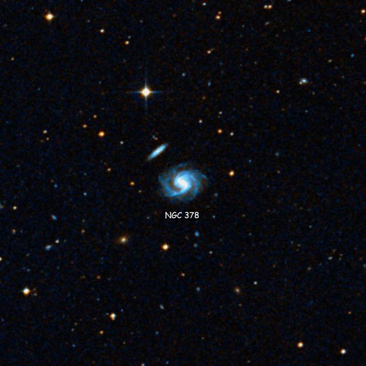 DSS image of region near spiral galaxy NGC 378