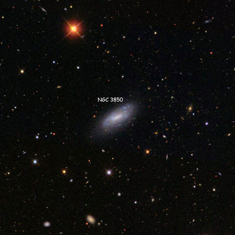 SDSS image of region near spiral galaxy NGC 3850
