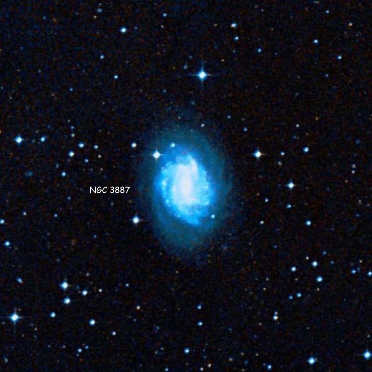 DSS image of region near spiral galaxy NGC 3887