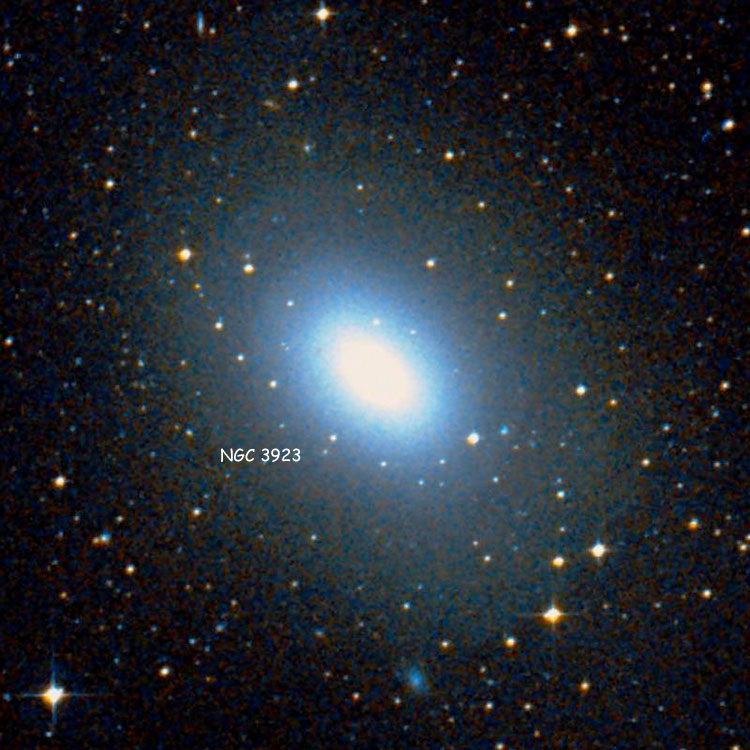 DSS image of region near elliptical galaxy NGC 3923