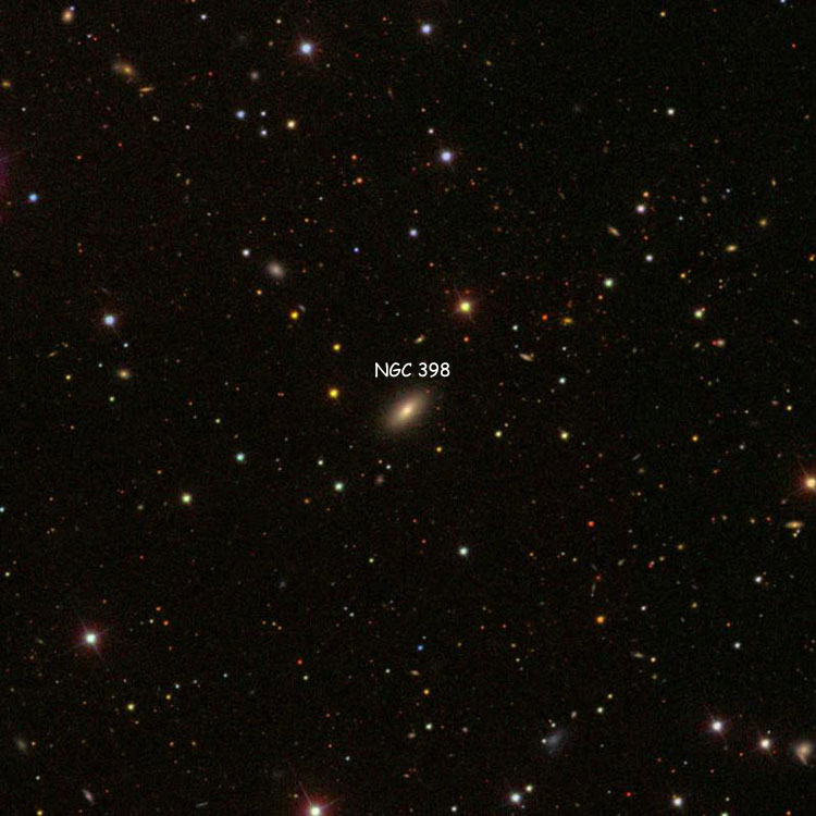 SDSS image of region near lenticular galaxy NGC 398