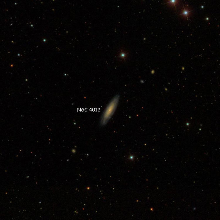 SDSS image of region near spiral galaxy NGC 4012