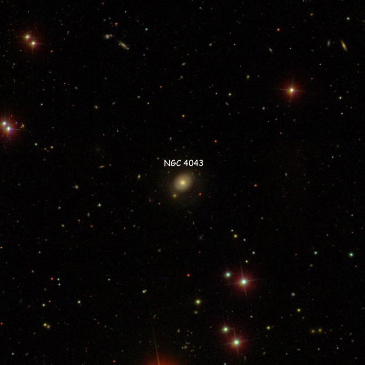 SDSS image of region near lenticular galaxy NGC 4043