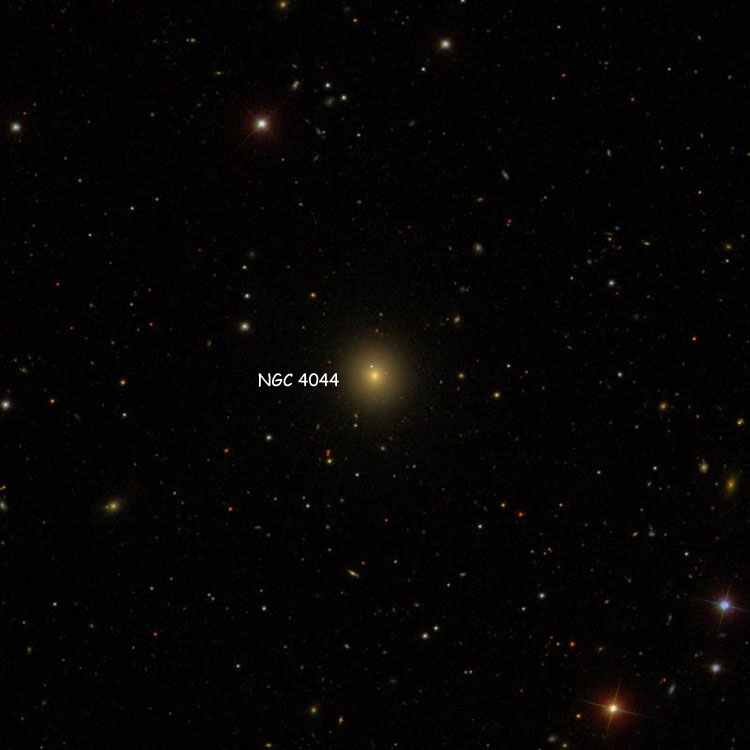 SDSS image of region near elliptical galaxy NGC 4044
