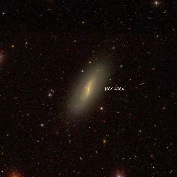 SDSS image of region near spiral galaxy NGC 4064