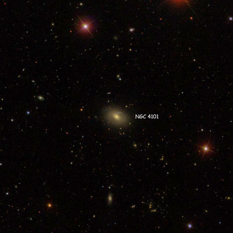 SDSS image of region near lenticular galaxy NGC 4101