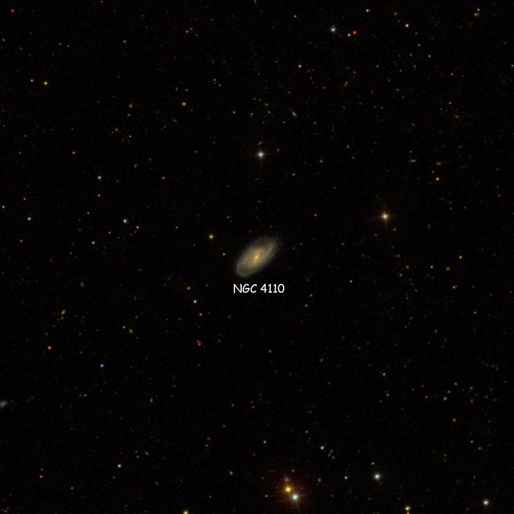 SDSS image of region near spiral galaxy NGC 4110