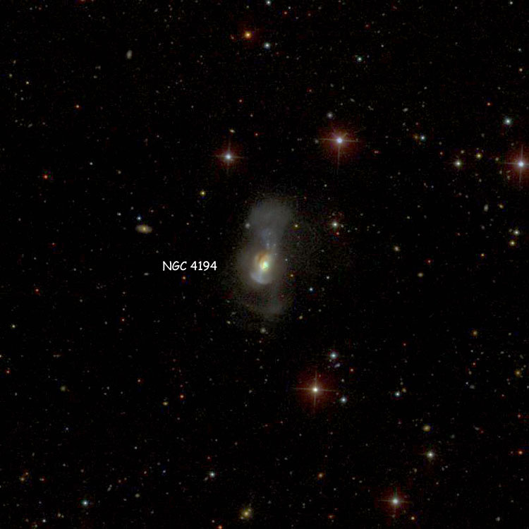SDSS image of region near the peculiar spiral galaxy NGC 4194