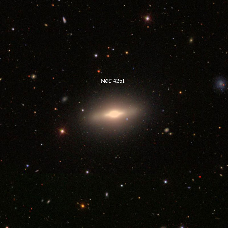 SDSS image of region near lenticular galaxy NGC 4251