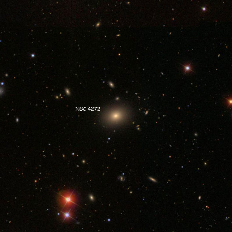 SDSS image of region near elliptical galaxy NGC 4272