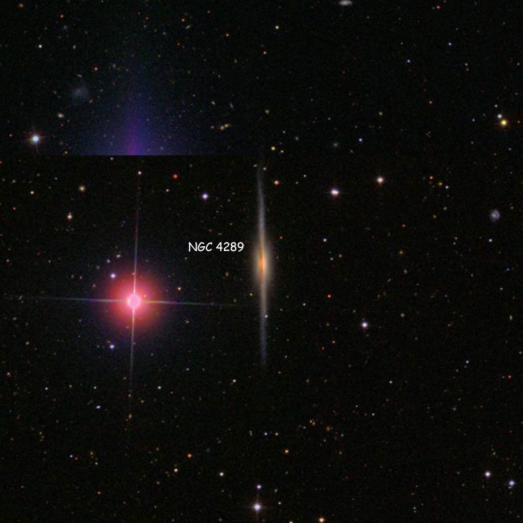 SDSS image of region near spiral galaxy NGC 4289