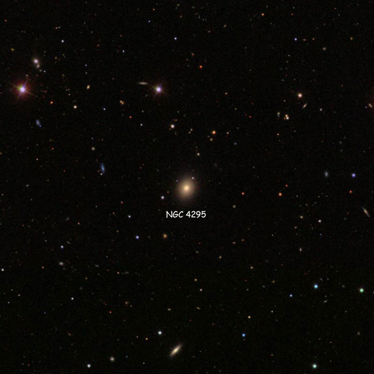SDSS image of region near lenticular galaxy NGC 4295