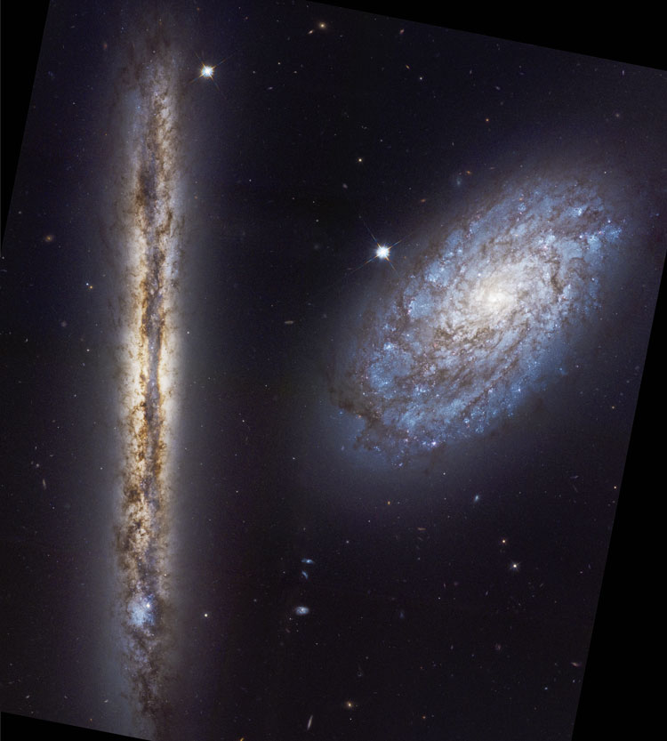 HST image of spiral galaxies NGC 4298 and NGC 4302