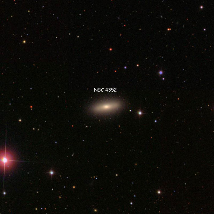 SDSS image of region near lenticular galaxy NGC 4352