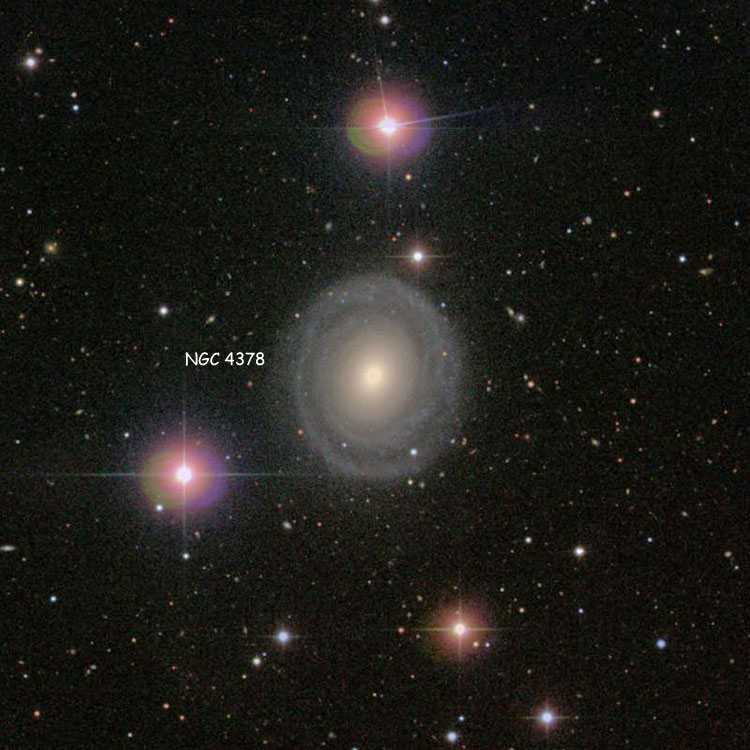 SDSS image of region near spiral galaxy NGC 4378