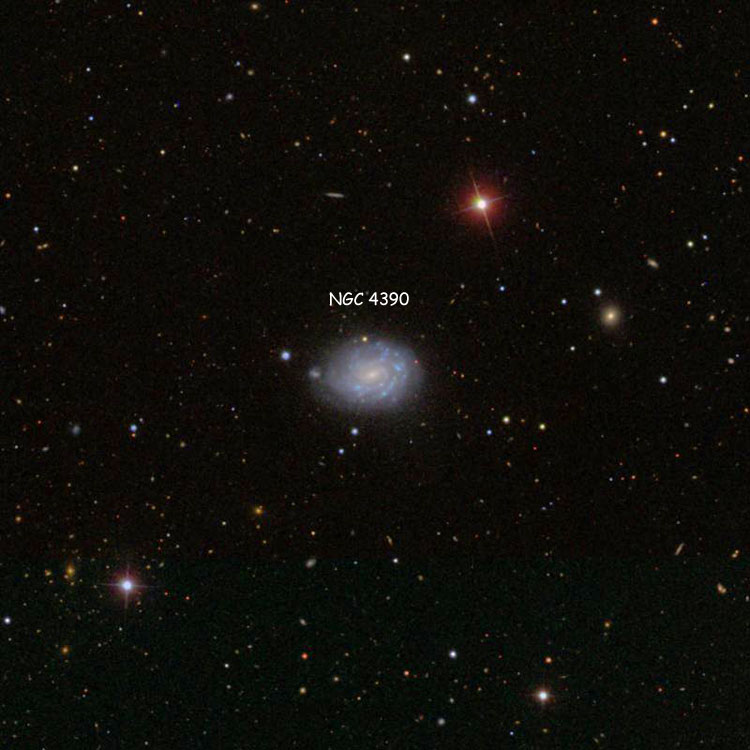 SDSS image of region near spiral galaxy NGC 4390