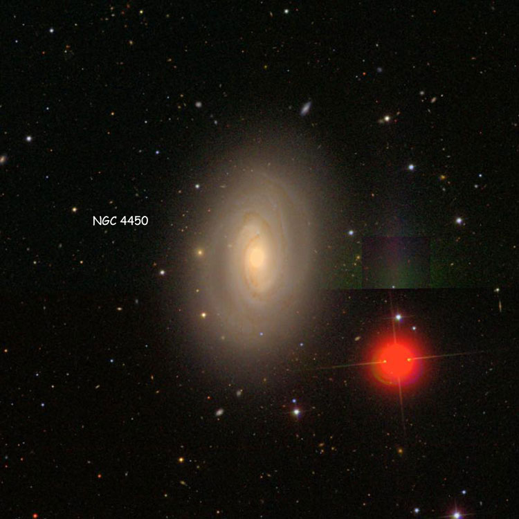 SDSS photomosaic of region near spiral galaxy NGC 4450