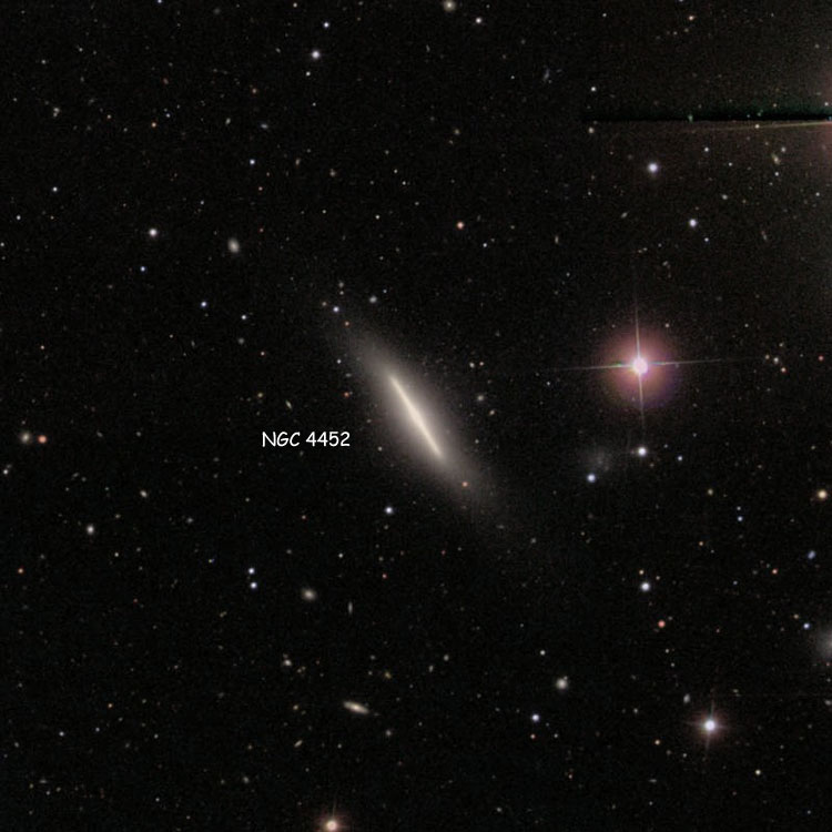 SDSS image of region near lenticular galaxy NGC 4452