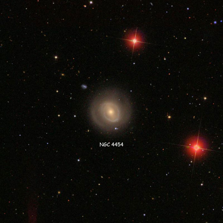 SDSS image of region near lenticular galaxy NGC 4454