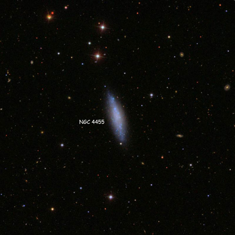 SDSS image of region near spiral galaxy NGC 4455