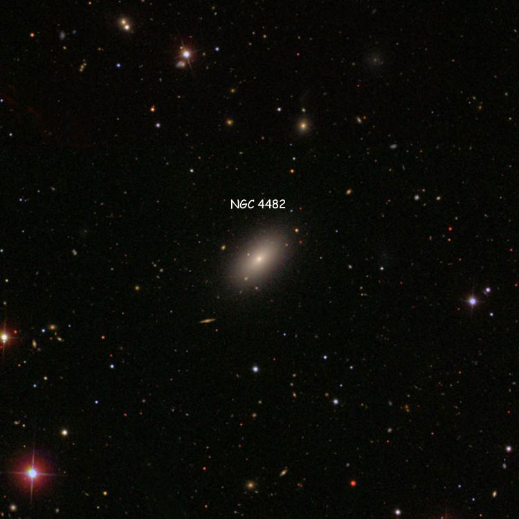 SDSS image of region near elliptical galaxy NGC 4482