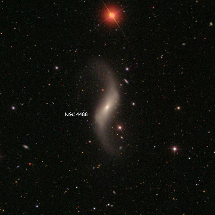 SDSS image of region near lenticular galaxy NGC 4488