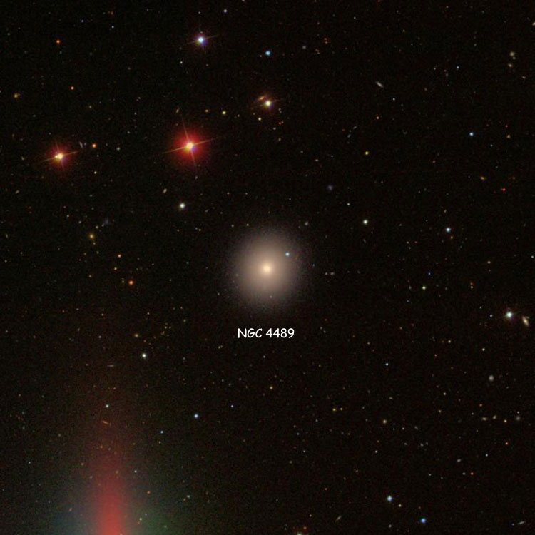 SDSS image of region near elliptical galaxy NGC 4489