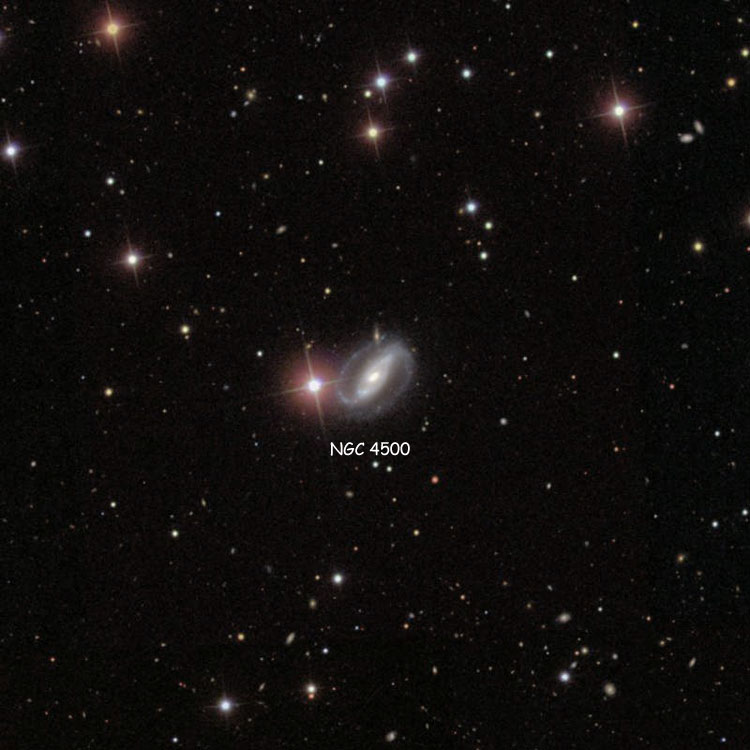 SDSS image of region near spiral galaxy NGC 4500