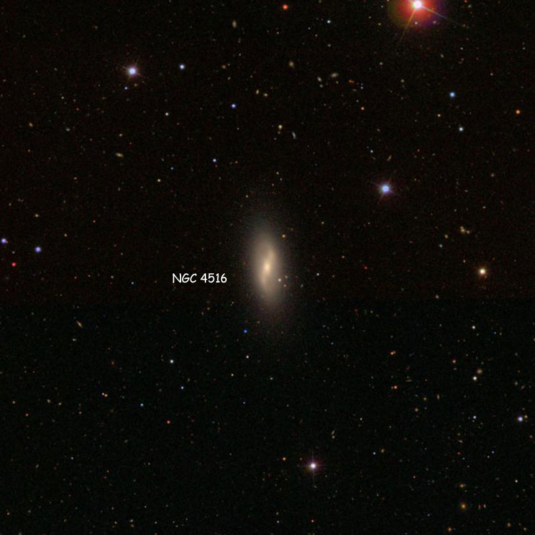 SDSS image of region near spiral galaxy NGC 4516