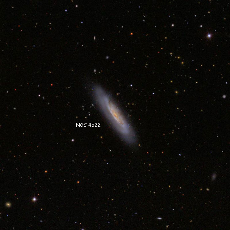 SDSS image of region near spiral galaxy NGC 4522