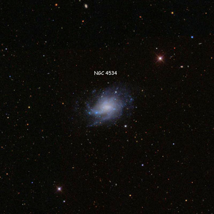 SDSS image of region near spiral galaxy NGC 4534