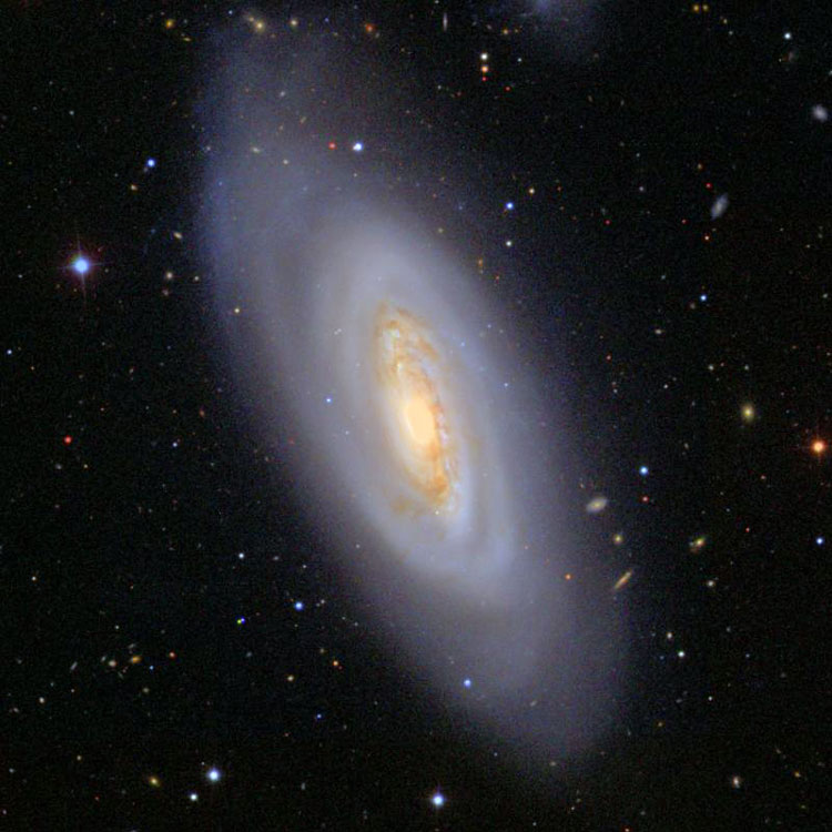 SDSS image of spiral galaxy NGC 4569, also known as M90, and as the major component of Arp 76
