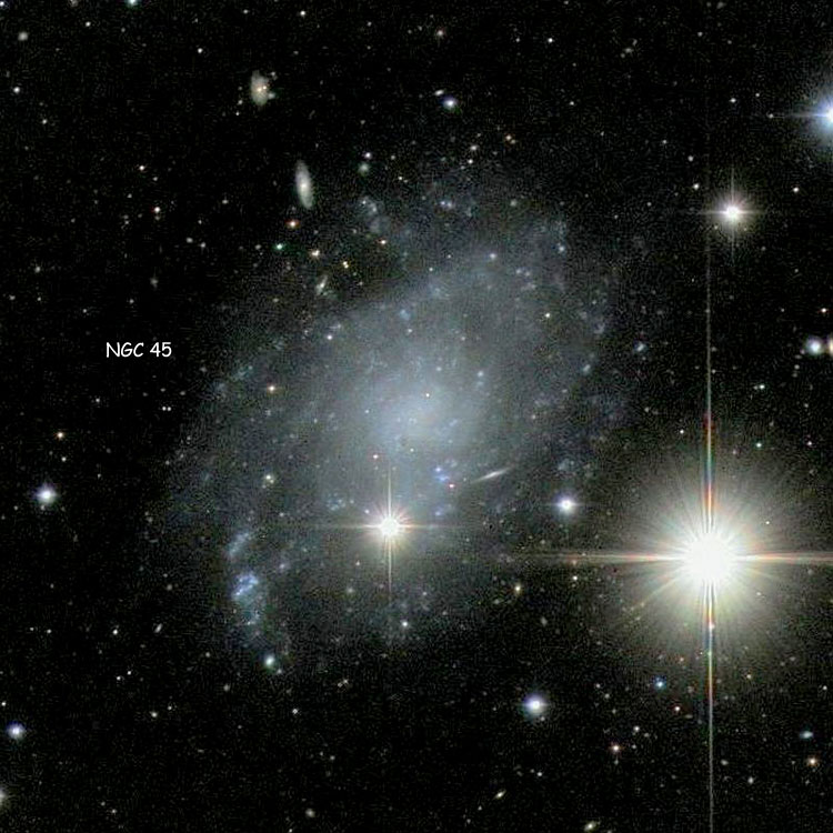 Image of region near spiral NGC 45 uploaded to Wikisky by Jim Riffle