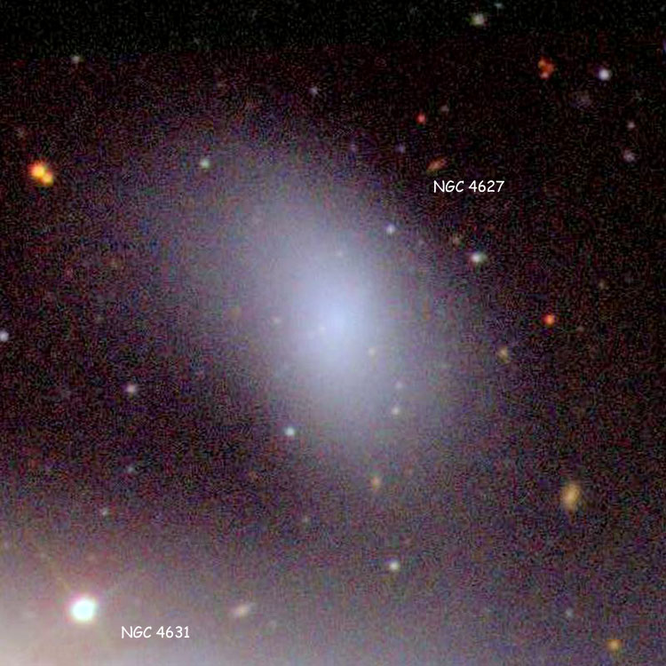 SDSS image of NGC 4627 and part of NGC 4631
