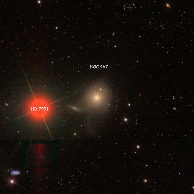 SDSS image of region near lenticular galaxy NGC 467