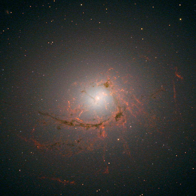 HST image of the filamentary core of elliptical galaxy NGC 4696
