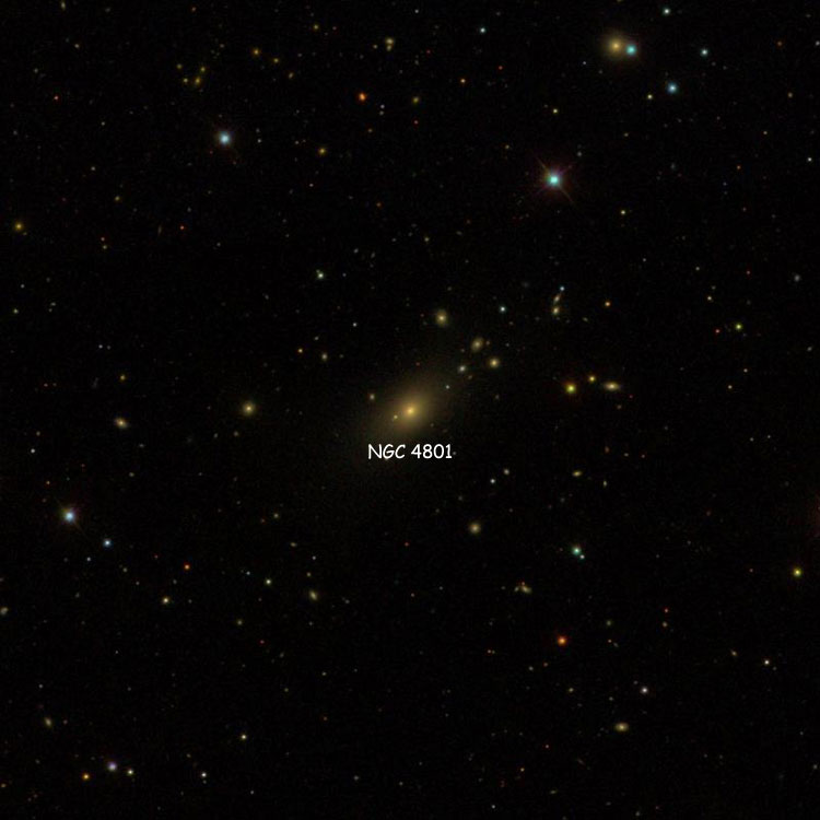SDSS image of region near lenticular galaxy NGC 4801