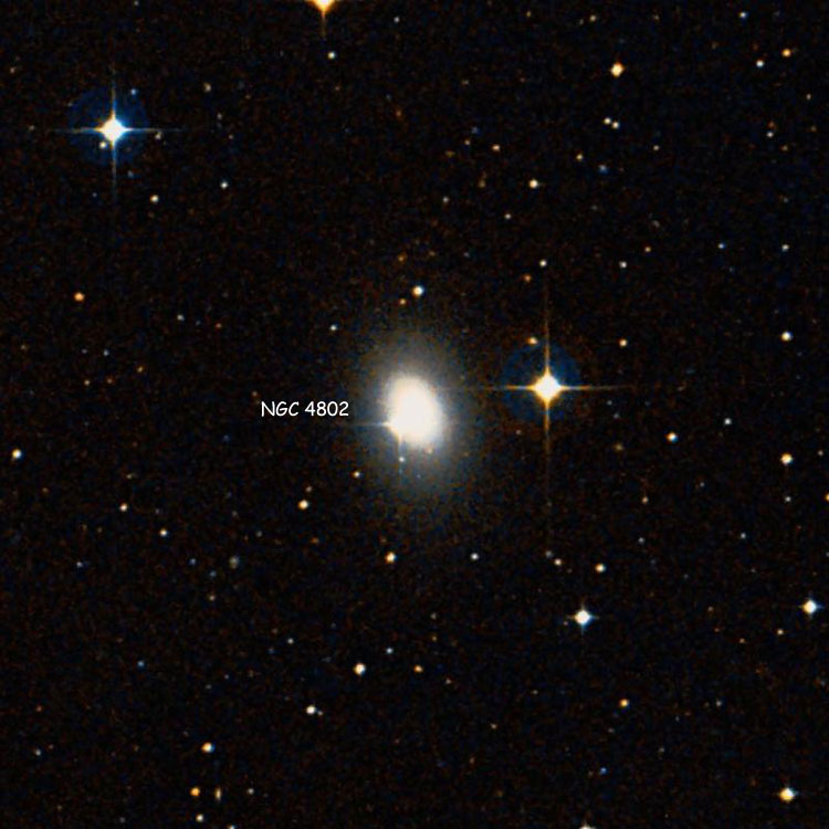 DSS image of region near lenticular galaxy NGC 4802
