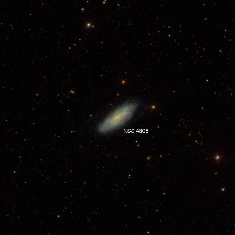 SDSS image of region near spiral galaxy NGC 4808