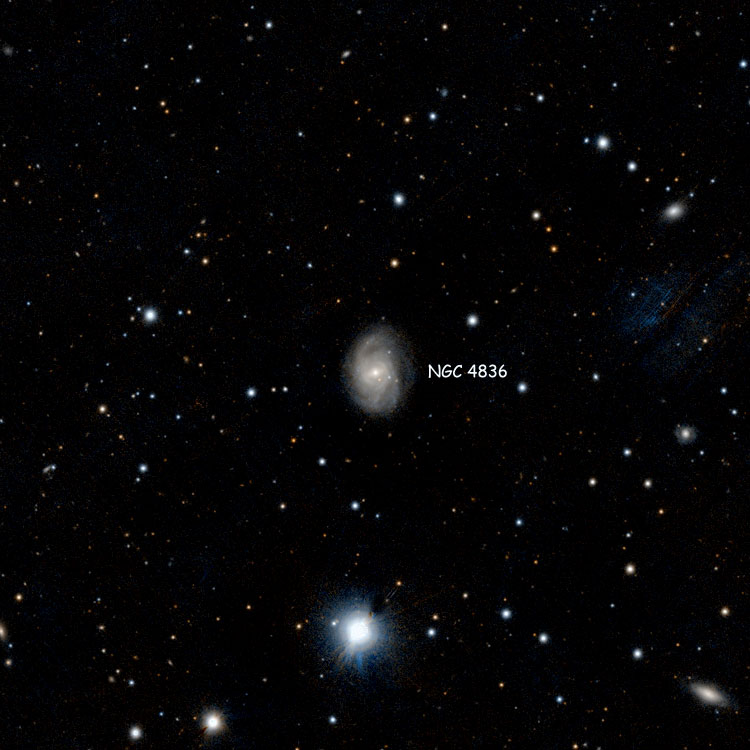PanSTARRS image of region near spiral galaxy NGC 4836
